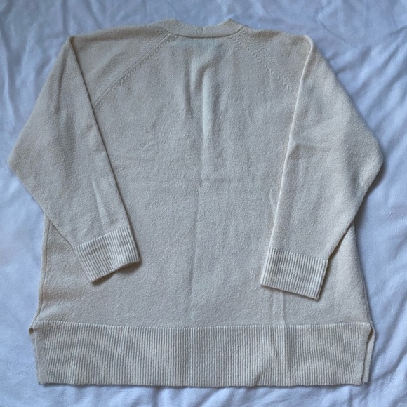 J Crew Stretch Wool V Neck Tunic Cream - Picture 6 of 11